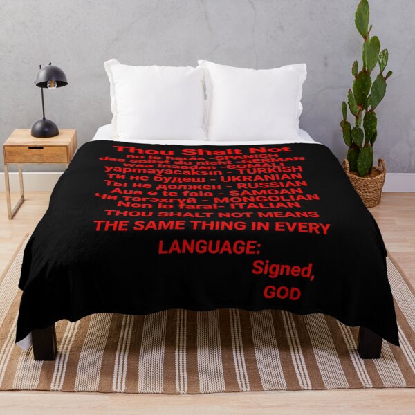 Item preview, Thou Shalt Not, Signed GOD different languages multilingual polyglot designed and sold by S4G Tees.