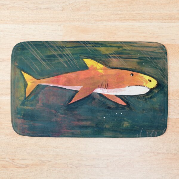 Item preview, Vibrant Shark in the Deep hand painted Illustration - Marine Art by Jemma Jamie Skidmore designed and sold by Jemma Jamie Skidmore.