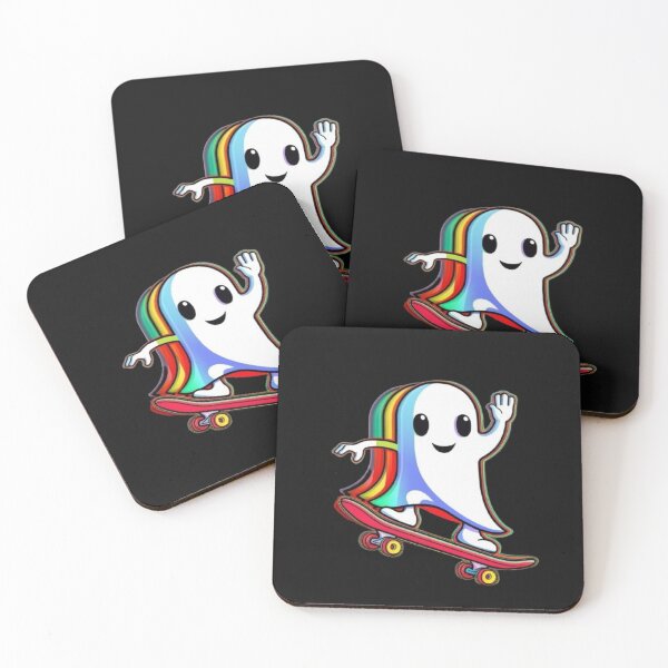 Aperçu de l'œuvre Cute Ghost Skateboarding Cartoon Fun Shirt Youth créée et vendue par ChicTeeLab.