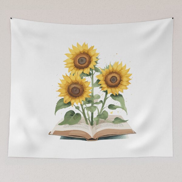 Item preview, Watercolor Sunflowers Growing From an Open Book designed and sold by MaateoDesign.