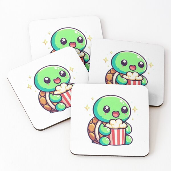 Item preview, turtle eating popcorn designed and sold by Eternalski.