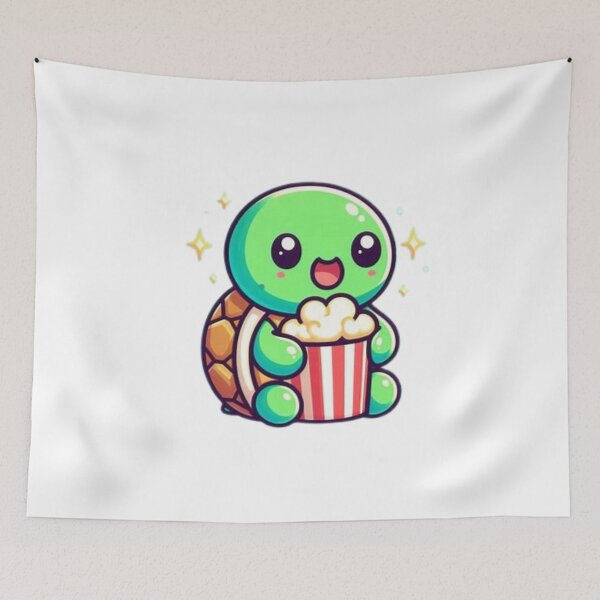 Item preview, turtle eating popcorn designed and sold by Eternalski.