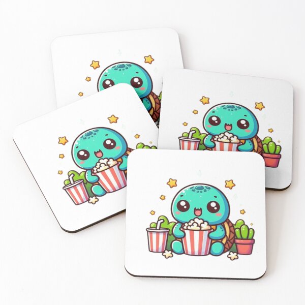 Item preview, turtle eating popcorn designed and sold by Eternalski.