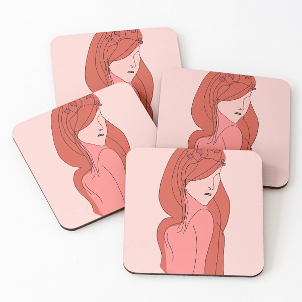Item preview, A woman in red monochrome drawing designed and sold by Doodlehomeshop.