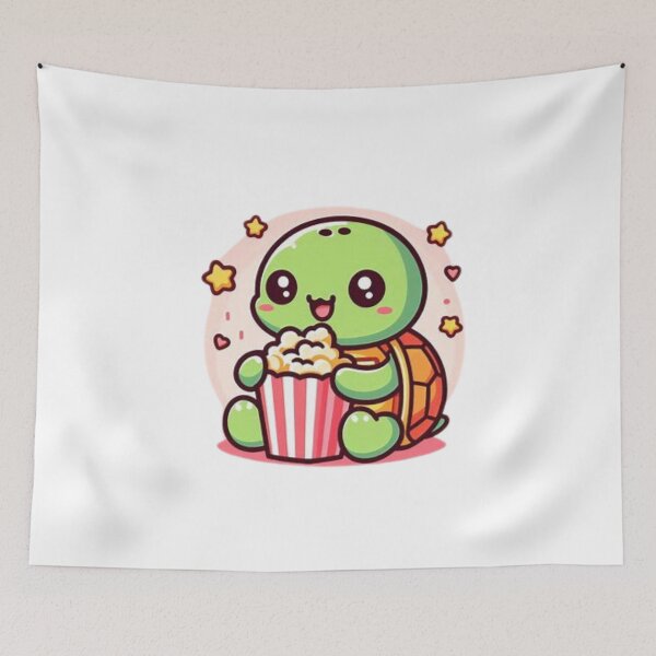 Item preview, turtle eating popcorn designed and sold by Eternalski.