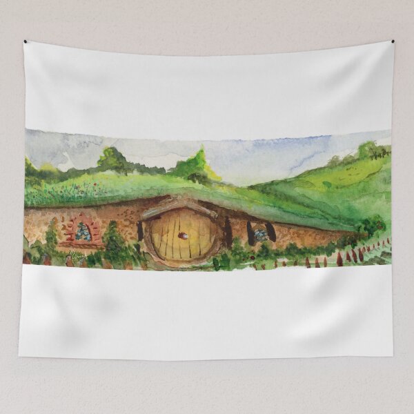 Item preview, The Shire, LOTR inspired Watercolor Print designed and sold by SchmeckStudio.