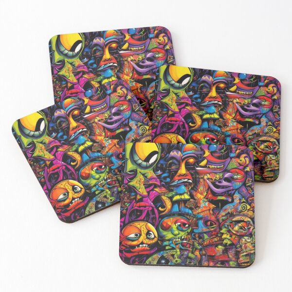 Item preview, Abstract Cartoon Faces Graffiti designed and sold by TheDarkWardrobe.