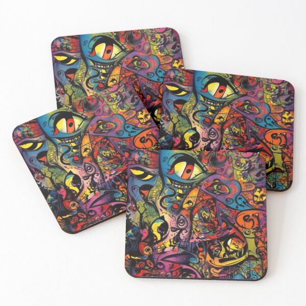 Item preview, Abstract Cartoon Faces Graffiti designed and sold by TheDarkWardrobe.