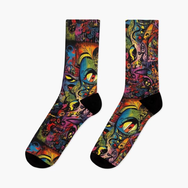 Item preview, Abstract Cartoon Faces Graffiti designed and sold by TheDarkWardrobe.