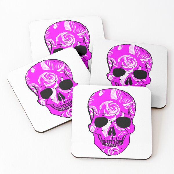 Item preview, pink flower skull designed and sold by DMFPRINTS.