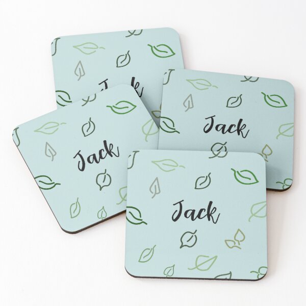 Item preview, Jack Name Leaf Pattern Blue designed and sold by ClearAndHappy.