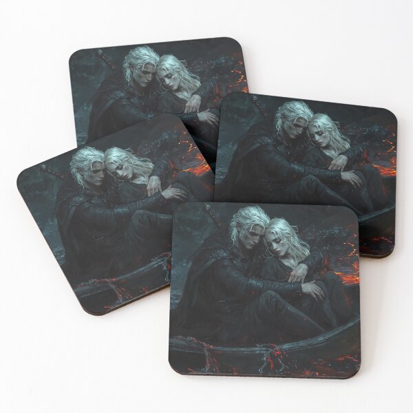 Item preview, Ethereal Embrace: Elven Lovers Adrift in the Midnight Tide designed and sold by oanaunciuleanu.