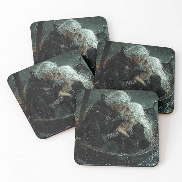 Item preview, Ethereal Embrace: Elven Lovers Adrift in the Midnight Tide designed and sold by oanaunciuleanu.