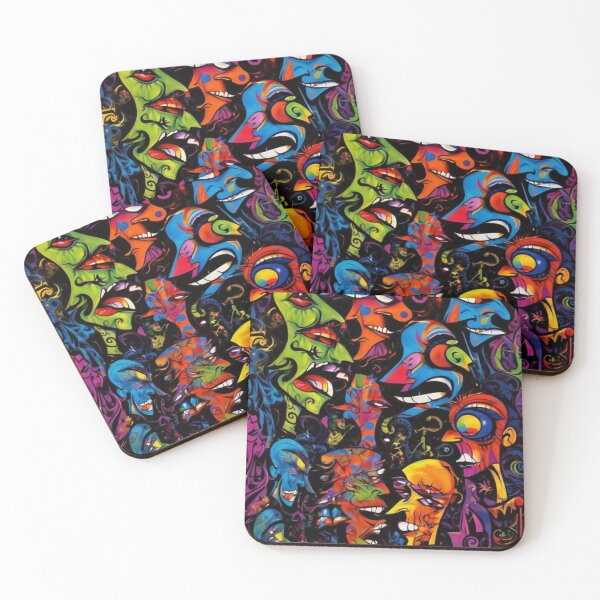 Item preview, Abstract Cartoon Faces Graffiti designed and sold by TheDarkWardrobe.