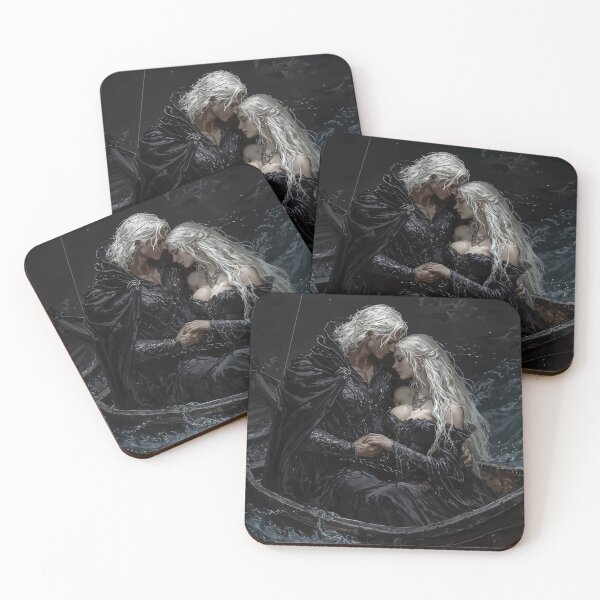 Item preview, Ethereal Embrace: Elven Lovers Adrift in the Midnight Tide designed and sold by oanaunciuleanu.