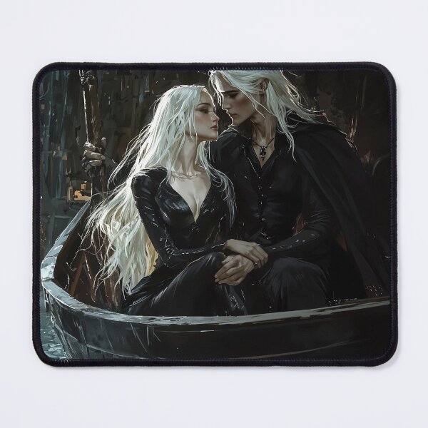 Item preview, Ethereal Embrace: Elven Lovers Adrift in the Midnight Tide designed and sold by oanaunciuleanu.