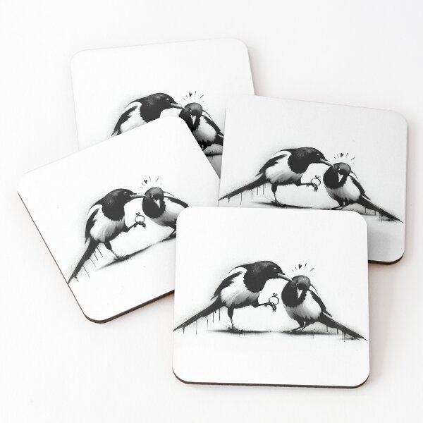 Item preview, A Magpie Engagement - Black And White designed and sold by ArtSea-Bubble.