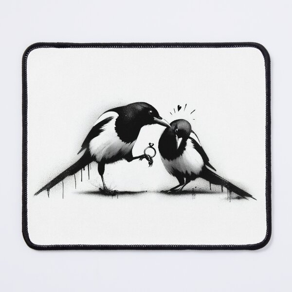Item preview, A Magpie Engagement - Black And White designed and sold by ArtSea-Bubble.