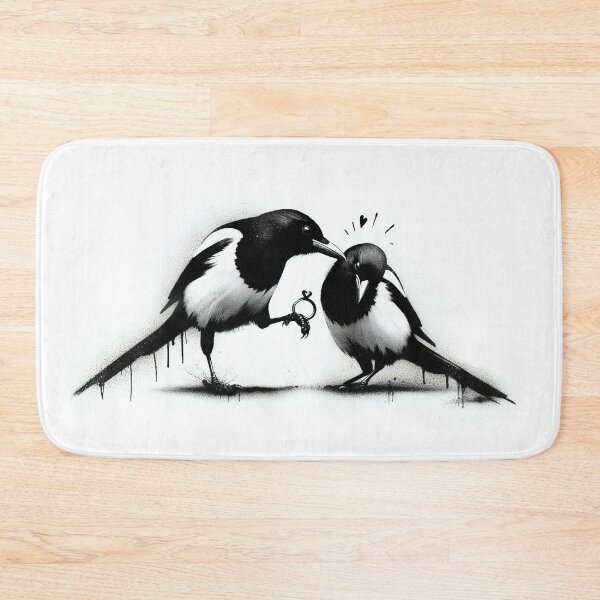 Item preview, A Magpie Engagement - Black And White designed and sold by ArtSea-Bubble.