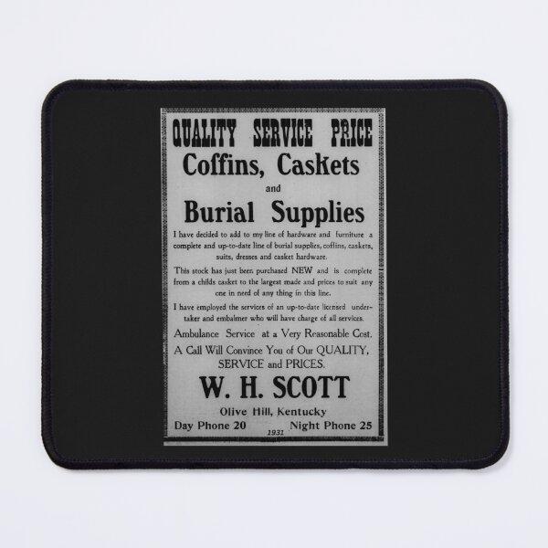 Item preview, W.H. Scott, Undertaker - Olive Hill, Kentucky designed and sold by JoezPlace.