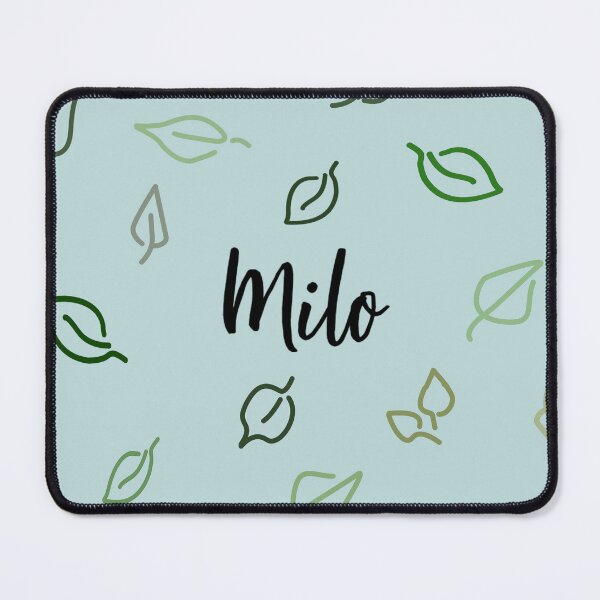 Item preview, Milo Name Leaf Pattern Blue designed and sold by ClearAndHappy.