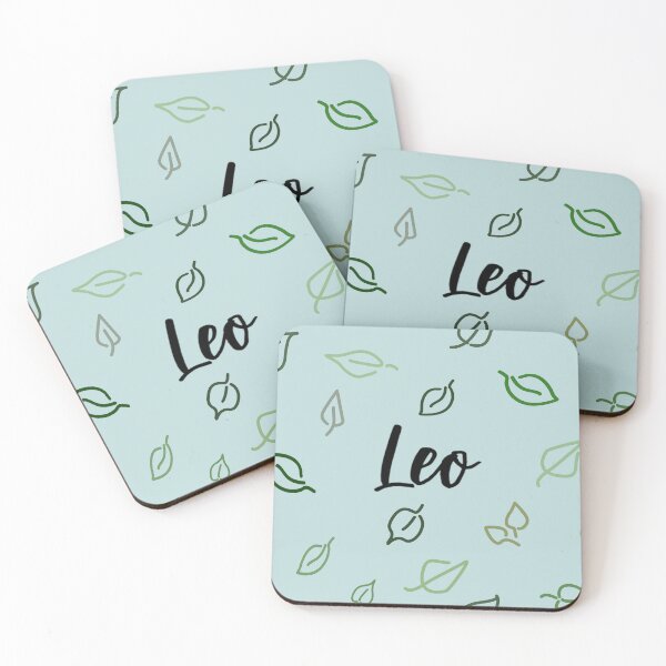 Item preview, Leo Name Leaf Pattern Blue designed and sold by ClearAndHappy.