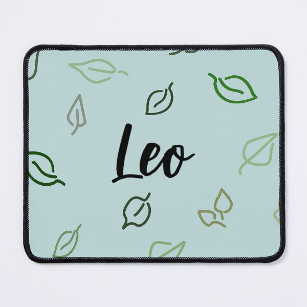 Item preview, Leo Name Leaf Pattern Blue designed and sold by ClearAndHappy.