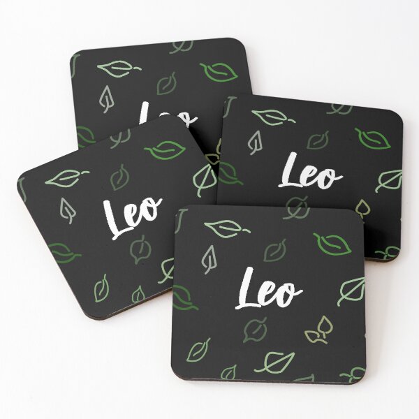 Item preview,  Leo Name Leaf Pattern Black designed and sold by ClearAndHappy.