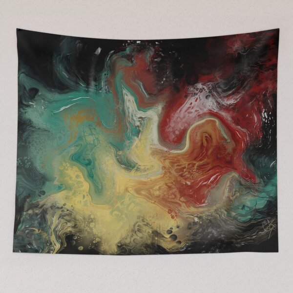 Item preview, Digital Fluid Art, Cells and Bubbles, Black background designed and sold by MayGreenAbgrall.