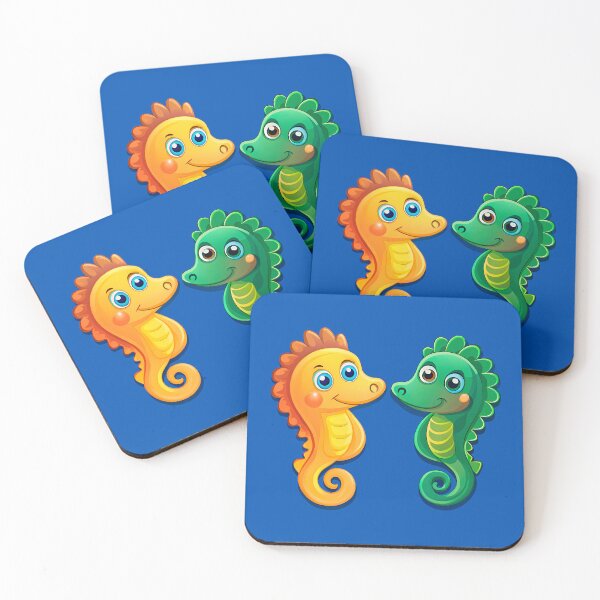 Item preview, Pattern of Friendly and Fun Seahorses - Seamless Pattern #6 designed and sold by Second Draft Visuals.