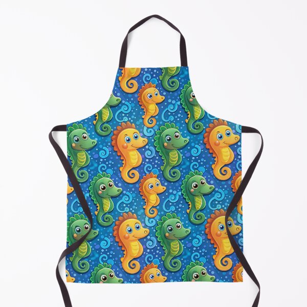 Item preview, Pattern of Friendly and Fun Seahorses - Seamless Pattern #6 designed and sold by Second Draft Visuals.