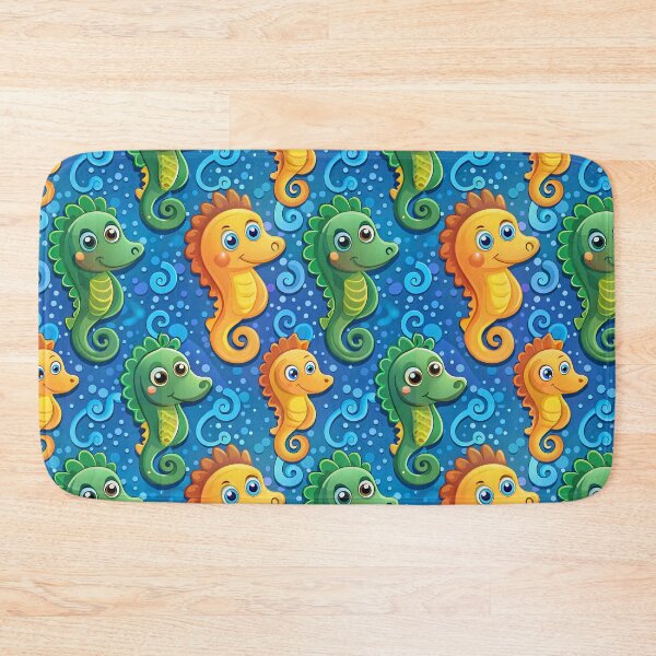 Item preview, Pattern of Friendly and Fun Seahorses - Seamless Pattern #6 designed and sold by Second Draft Visuals.