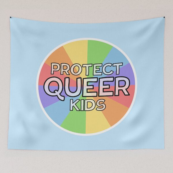 Item preview, Protect Queer Kids (pastel/black badge) designed and sold by EmiMills.