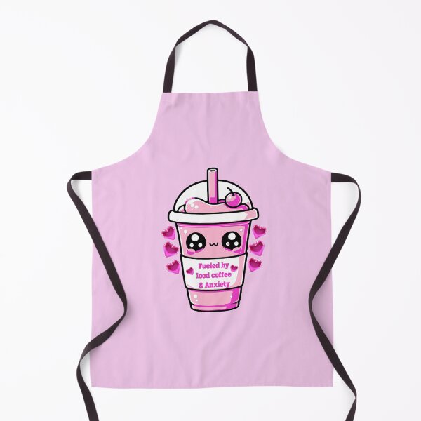 Item preview, pink iced coffee "Fueled by iced coffee & Anxiety sticker and more designed and sold by CRandRRstickers.