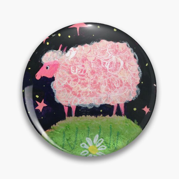 Item preview, Pink Sheep Under the Stars - Whimsical Illustration by Jemma Jamie Skidmore designed and sold by Jemma Jamie Skidmore.