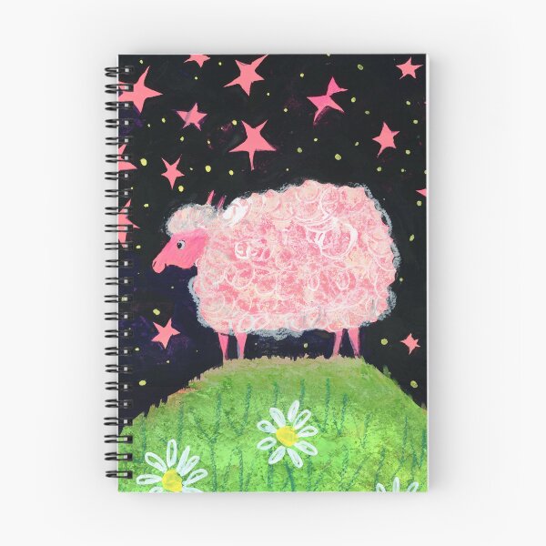 Item preview, Pink Sheep Under the Stars - Whimsical Illustration by Jemma Jamie Skidmore designed and sold by Jemma Jamie Skidmore.