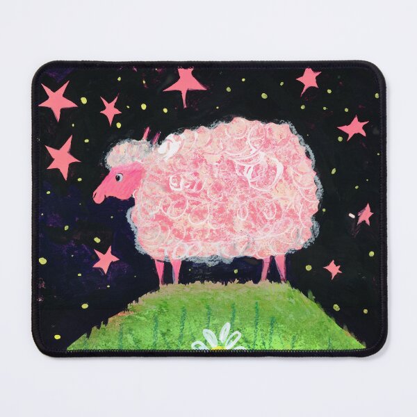 Item preview, Pink Sheep Under the Stars - Whimsical Illustration by Jemma Jamie Skidmore designed and sold by Jemma Jamie Skidmore.