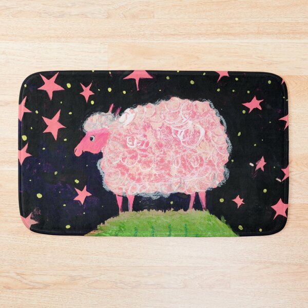Item preview, Pink Sheep Under the Stars - Whimsical Illustration by Jemma Jamie Skidmore designed and sold by Jemma Jamie Skidmore.