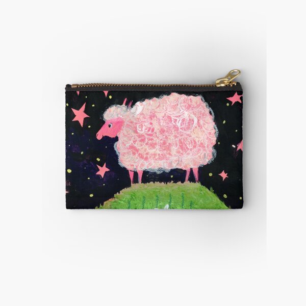 Item preview, Pink Sheep Under the Stars - Whimsical Illustration by Jemma Jamie Skidmore designed and sold by Jemma Jamie Skidmore.