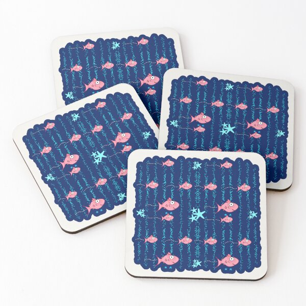 Item preview, Cute Coastal Kawaii Fish Sea Life Pattern designed and sold by Renata illustrata.