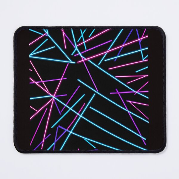 Item preview, Neon laser lights many black background pattern repeating designed and sold by cheekylorns.