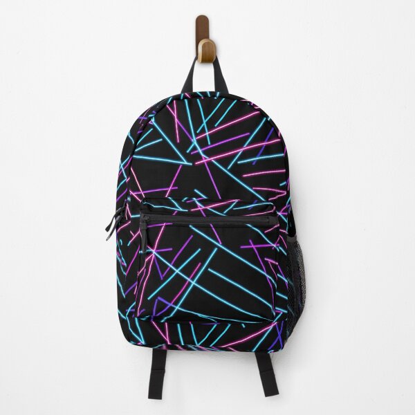 Item preview, Neon laser lights many black background pattern repeating designed and sold by cheekylorns.