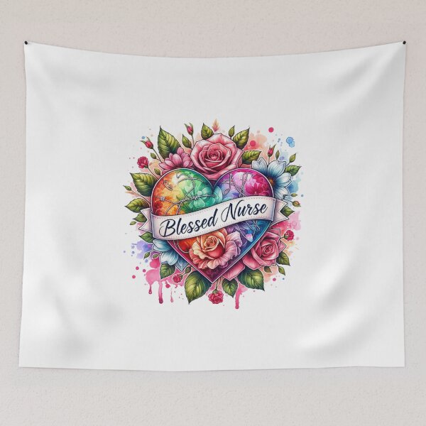 Item preview, "Blooming Heart – Blessed Nurse Floral Art" designed and sold by artedigital99.