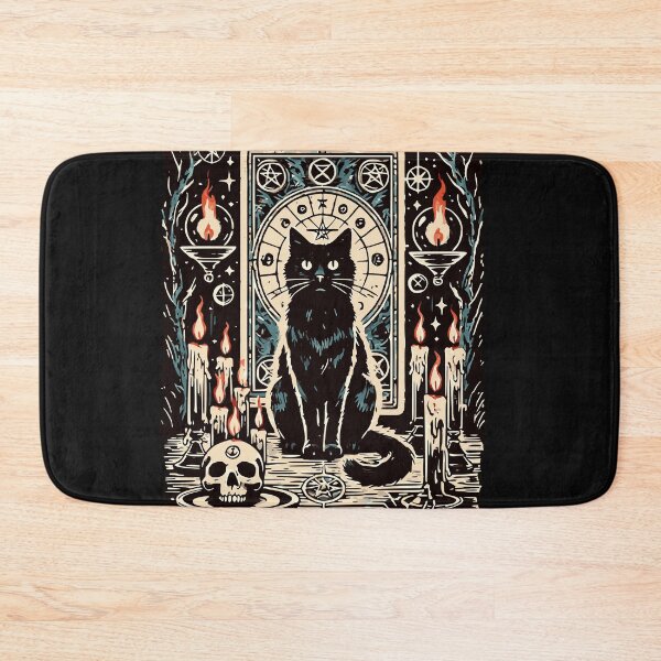 Item preview, HALLOWEEN TAROT STYLE BLACK CAT OCCULT MYSTICAL, AI designed and sold by davidjulie.