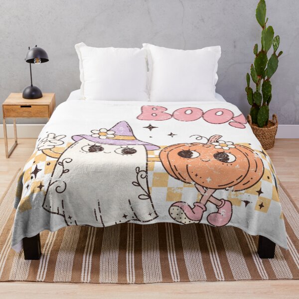 Item preview, Retro Halloween Ghost and Pumpkin design designed and sold by Invisible-Cult.