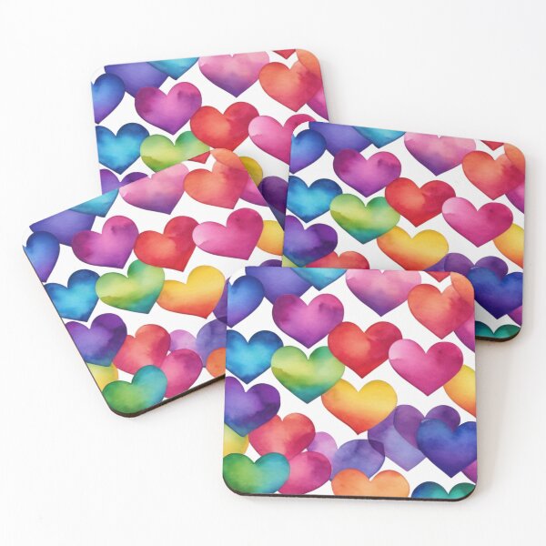 Item preview, DIGITAL PRINT - Rainbow Hearts designed and sold by Homescu Ioana.