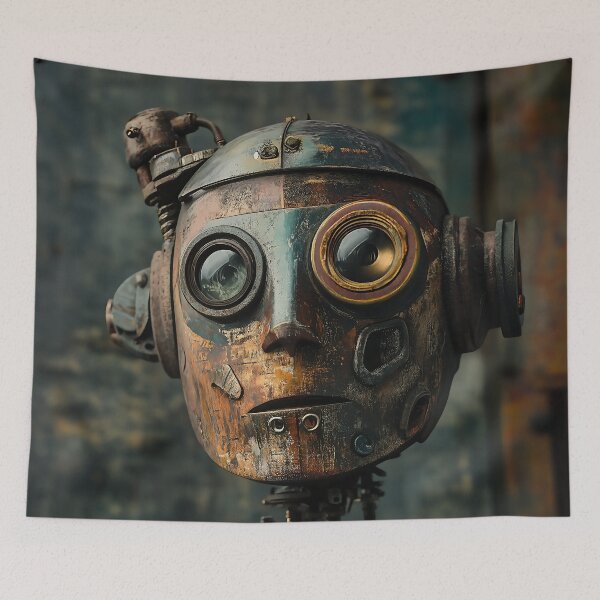 Item preview, Vintage Rusty Robot with a Weathered Soul designed and sold by Juuskus.