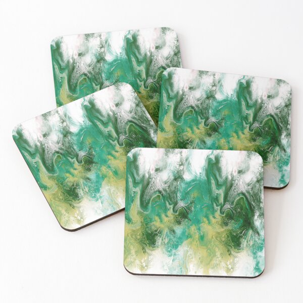 Item preview, Green River, digital fluid art, cells, bubbles, abstract, white background designed and sold by MayGreenAbgrall.