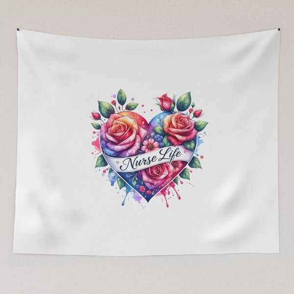 Item preview, "Floral Embrace – Blessed Nurse Heart Design" designed and sold by artedigital99.