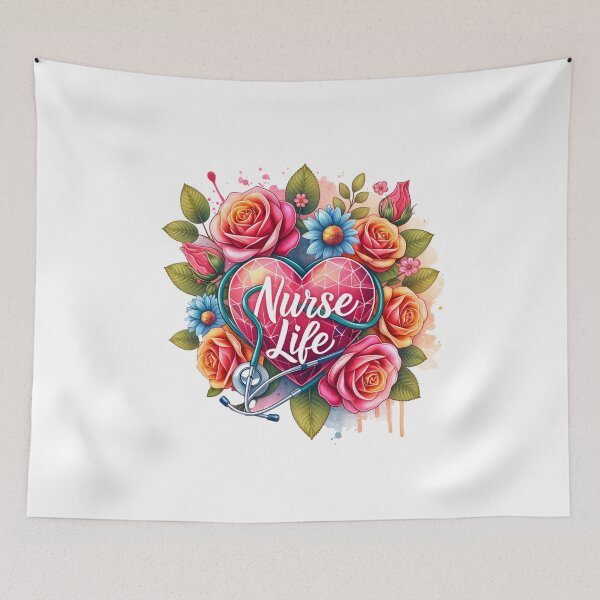 Item preview, Floral Embrace – Blessed Nurse Heart Design designed and sold by artedigital99.